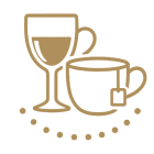 A selection of Prosecco, wines and coffee specialities with breakfast
