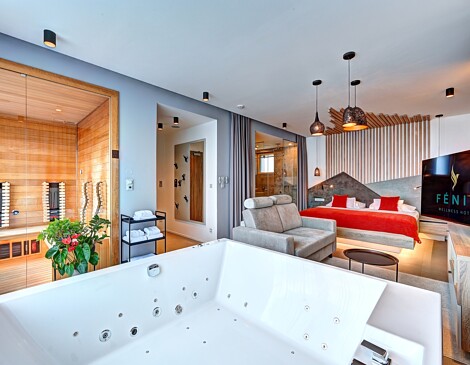17 - Wellness apartmá King s obří vířivkou, saunou a terasou
