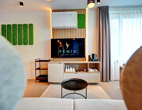 Wellness apartmá King s obří vířivkou, saunou a terasou